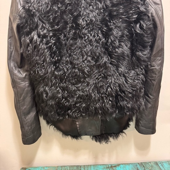 Mackage Mongolian Lamb Fur Leather Moto Jacket Size Small - Picture 9 of 16